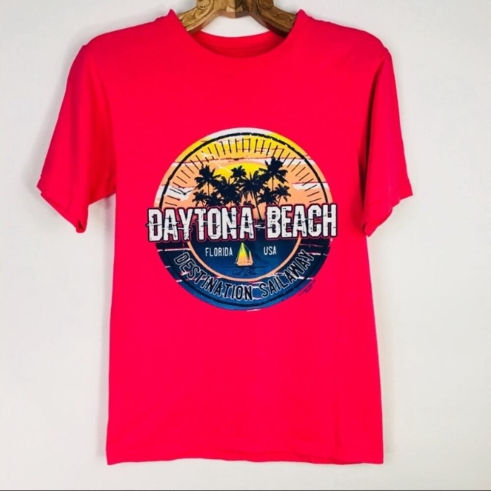 Pink Graphic T Shirt w Daytona Beach S/M